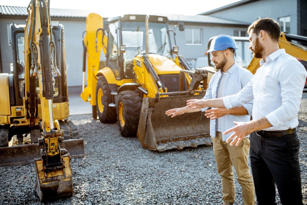 builder choosing heavy machinery