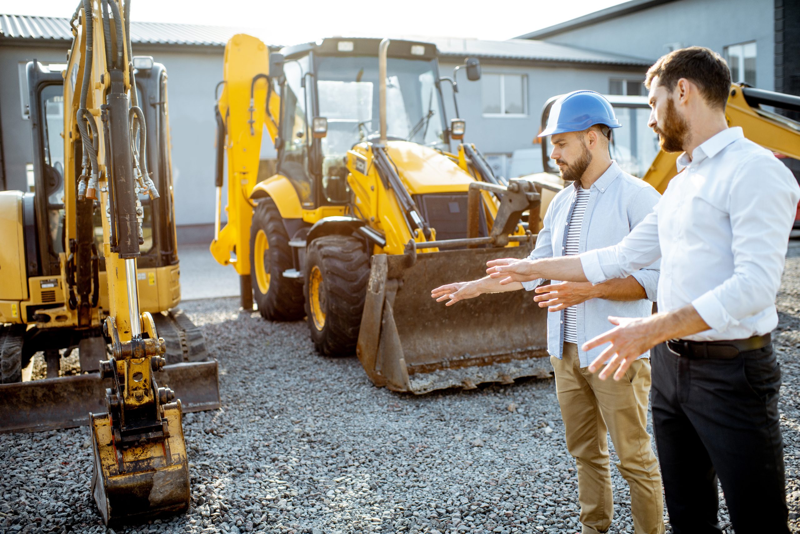 builder choosing heavy machinery